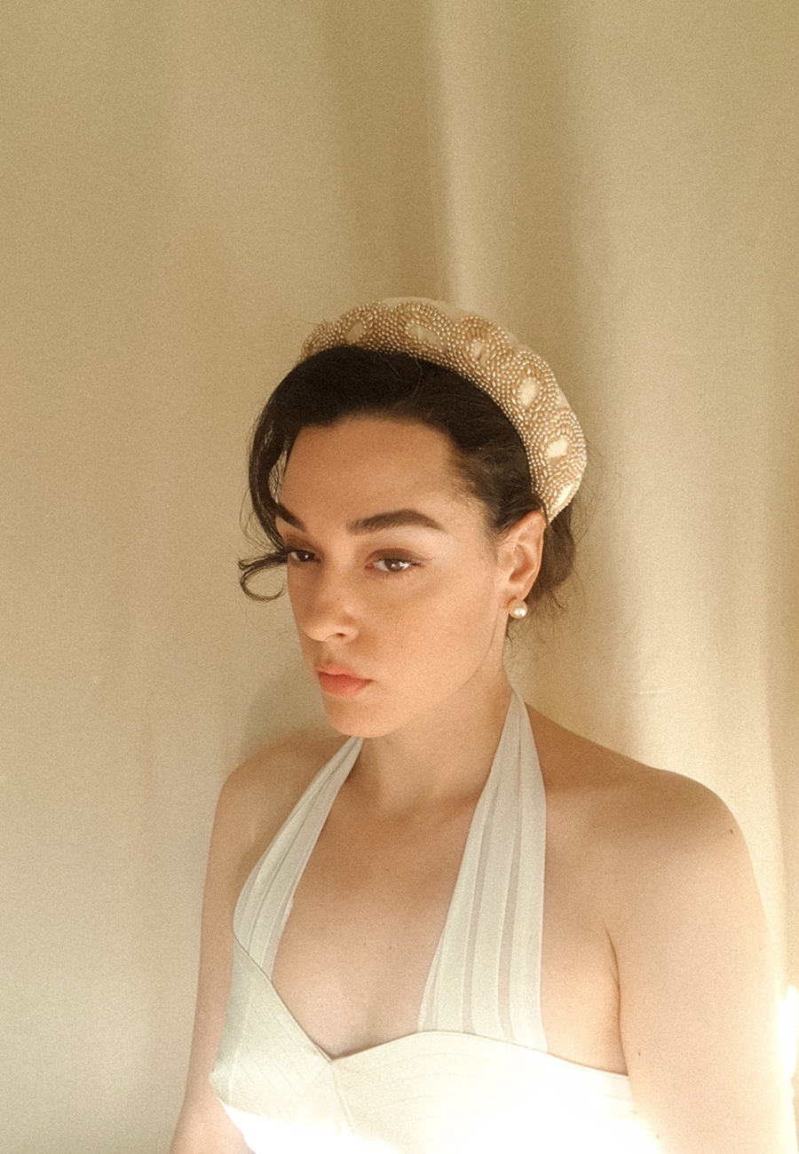 Cream Pearls Vintage Headband