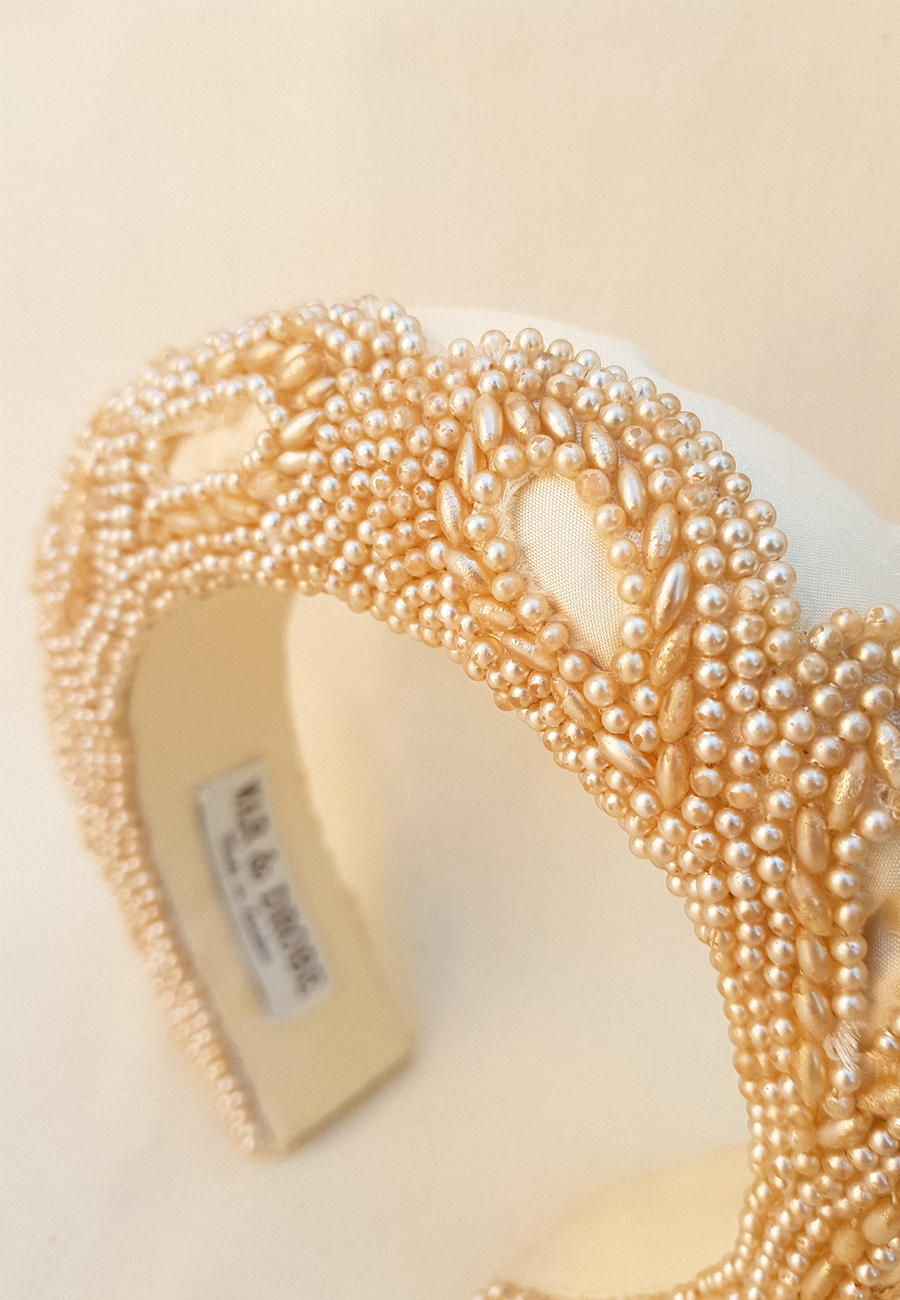 Cream Pearls Vintage Headband