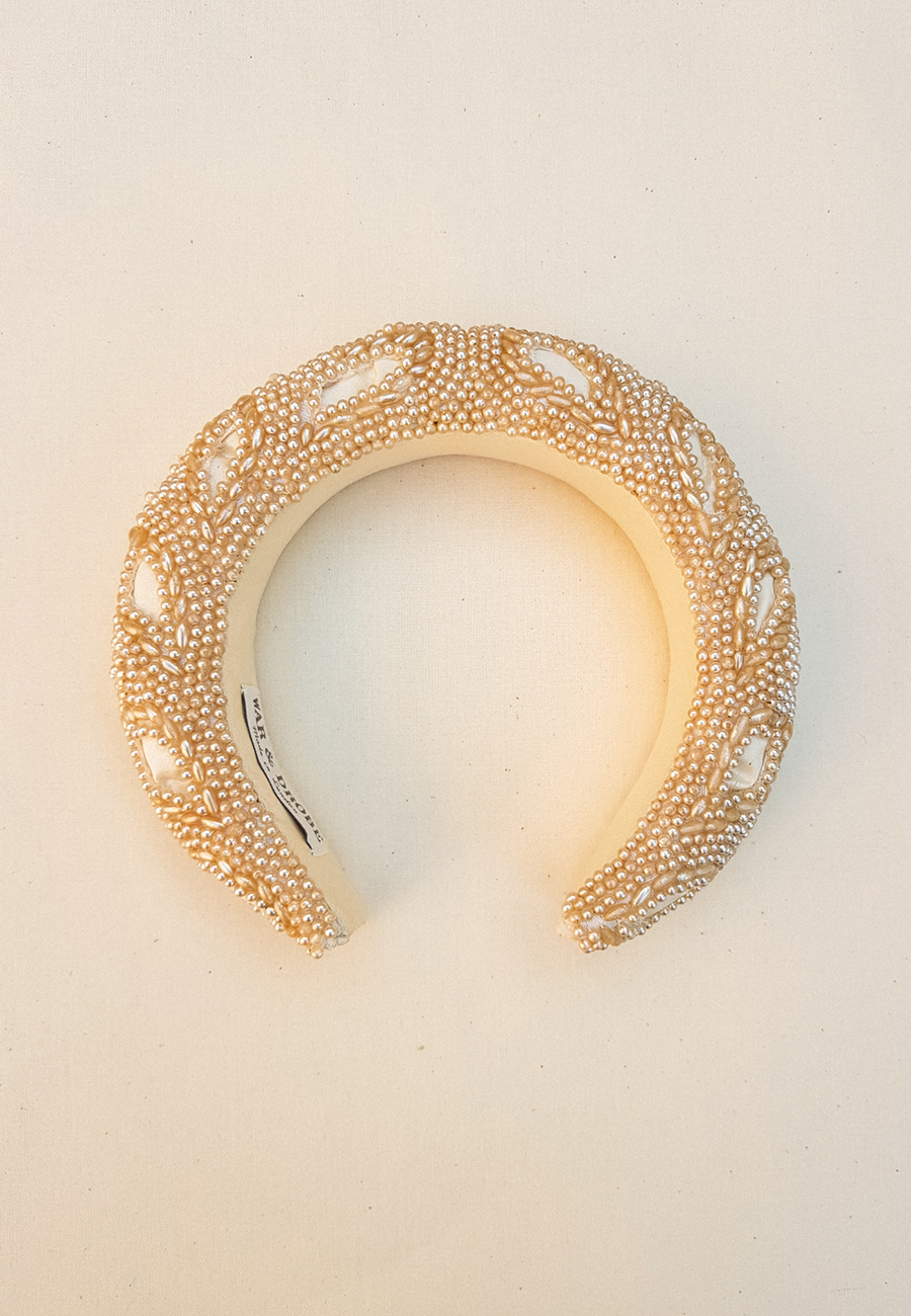 Cream Pearls Vintage Headband