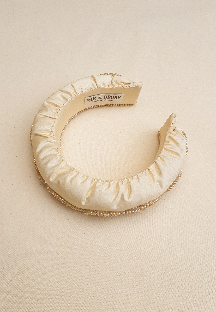 Cream Pearls Vintage Headband