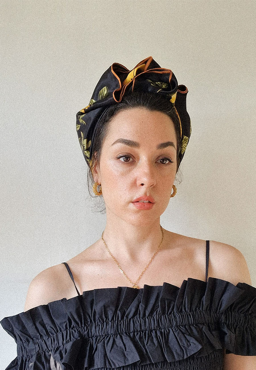 Midnight Rose Turban