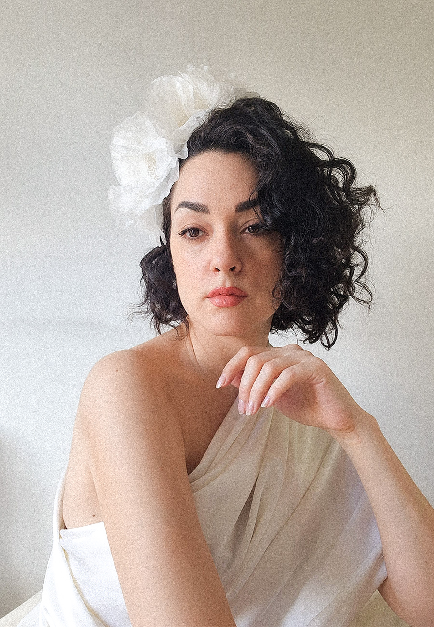 White Peonies Headband