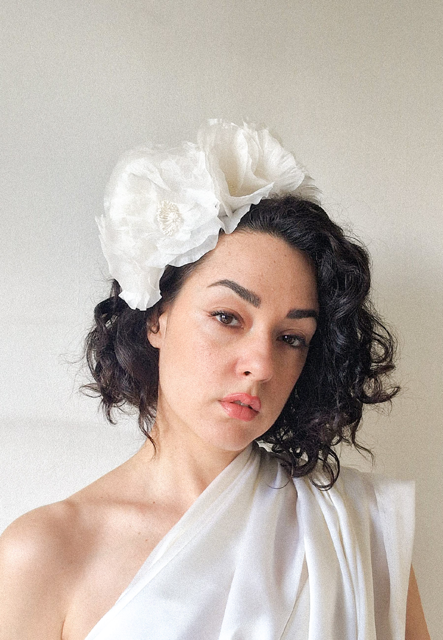 White Peonies Headband